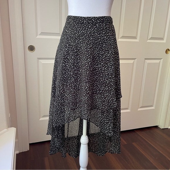 Forever 21 High-Low Sheer Polka Dot Layered Tiered Skirt - Picture 2 of 16